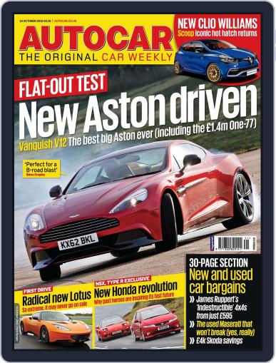 Autocar October 9th, 2012 Digital Back Issue Cover