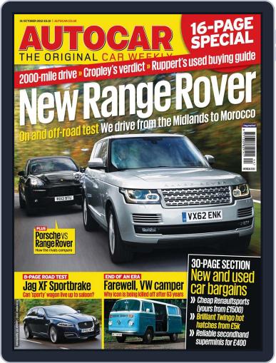Autocar October 30th, 2012 Digital Back Issue Cover
