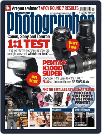Amateur Photographer September 25th, 2007 Digital Back Issue Cover