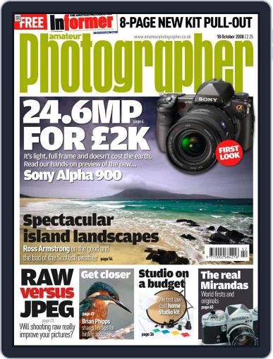 Amateur Photographer October 14th, 2008 Digital Back Issue Cover