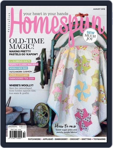 Australian Homespun August 1st, 2018 Digital Back Issue Cover