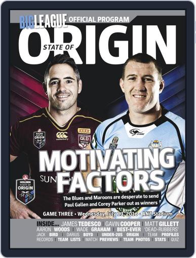 Big League: NRL State of Origin July 10th, 2016 Digital Back Issue Cover