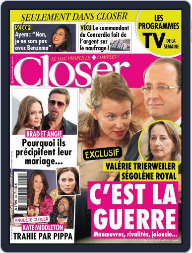 Closer France April 20th, 2012 Digital Back Issue Cover