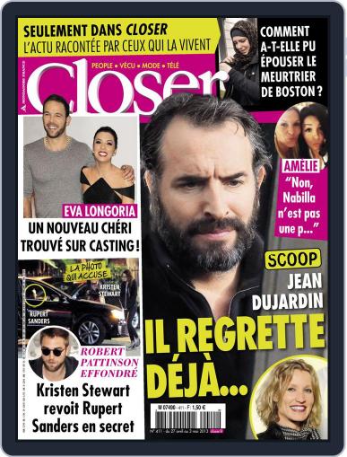 Closer France April 26th, 2013 Digital Back Issue Cover