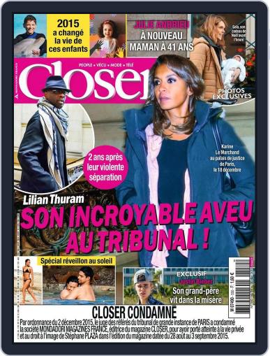 Closer France December 25th, 2015 Digital Back Issue Cover