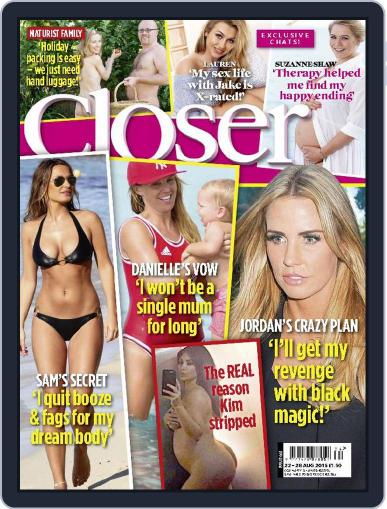 Closer United Kingdom August 22nd, 2015 Digital Back Issue Cover