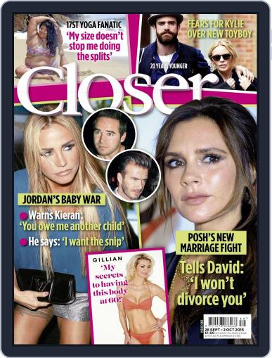 Closer United Kingdom September 26th, 2015 Digital Back Issue Cover