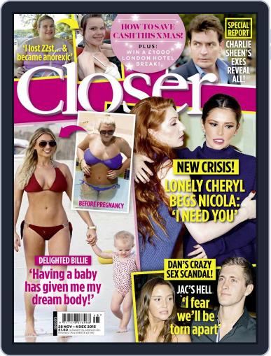 Closer United Kingdom November 24th, 2015 Digital Back Issue Cover