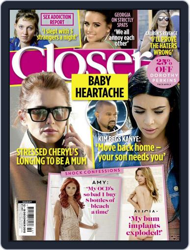 Closer United Kingdom December 8th, 2015 Digital Back Issue Cover