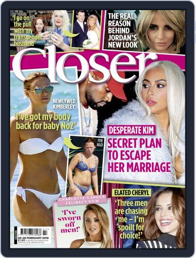 Closer United Kingdom February 16th, 2016 Digital Back Issue Cover
