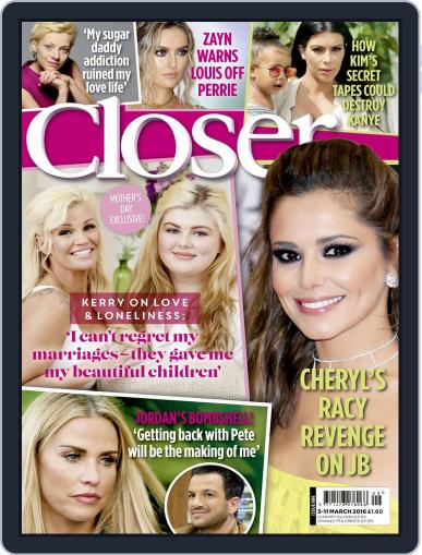 Closer United Kingdom March 1st, 2016 Digital Back Issue Cover