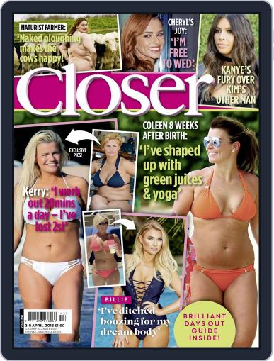 Closer United Kingdom March 29th, 2016 Digital Back Issue Cover