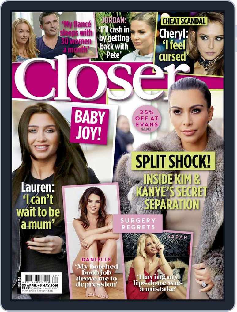 Closer United Kingdom 26 April 2016 (Digital) - Main Image