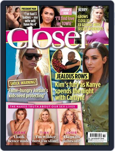 Closer United Kingdom August 9th, 2016 Digital Back Issue Cover