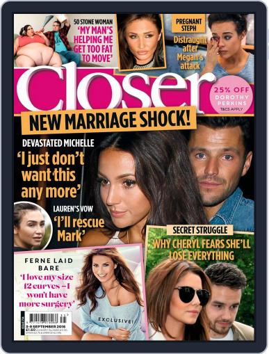 Closer United Kingdom August 30th, 2016 Digital Back Issue Cover