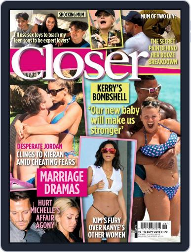 Closer United Kingdom September 6th, 2016 Digital Back Issue Cover