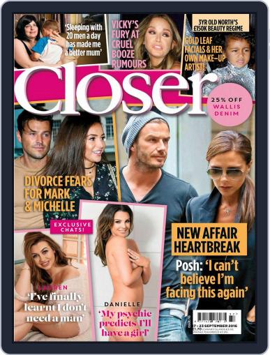 Closer United Kingdom September 13th, 2016 Digital Back Issue Cover