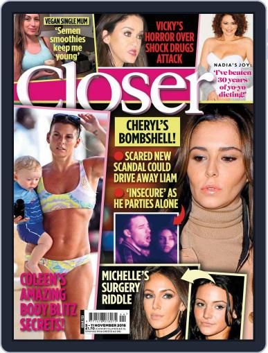 Closer United Kingdom November 1st, 2016 Digital Back Issue Cover