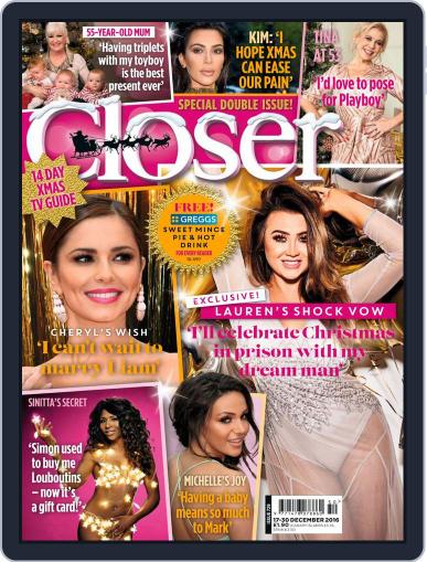Closer United Kingdom December 13th, 2016 Digital Back Issue Cover
