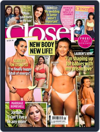 Closer United Kingdom January 7th, 2017 Digital Back Issue Cover
