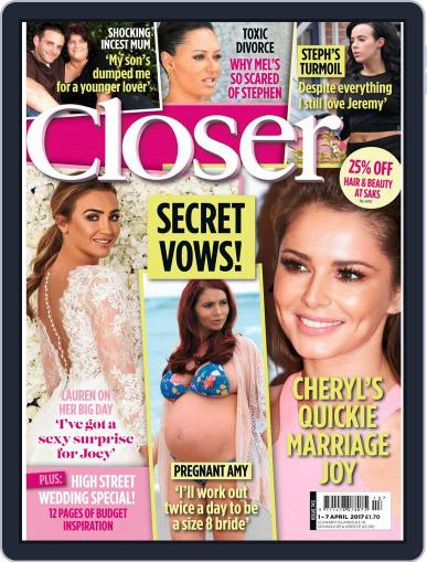 Closer United Kingdom March 28th, 2017 Digital Back Issue Cover