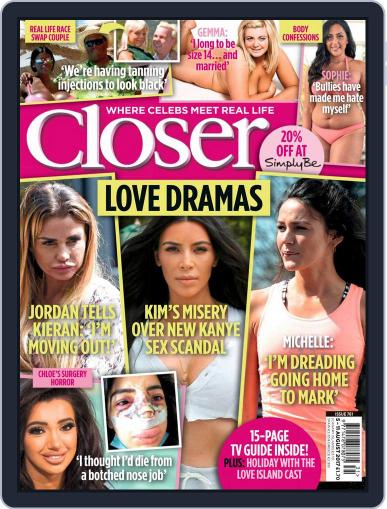 Closer United Kingdom August 1st, 2017 Digital Back Issue Cover