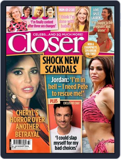 Closer United Kingdom August 18th, 2018 Digital Back Issue Cover