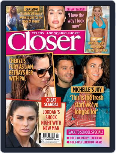 Closer United Kingdom September 1st, 2018 Digital Back Issue Cover