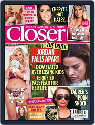 Closer United Kingdom October 20th, 2018 Digital Back Issue Cover