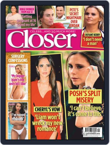 Closer United Kingdom November 3rd, 2018 Digital Back Issue Cover