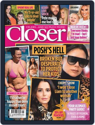 Closer United Kingdom December 8th, 2018 Digital Back Issue Cover