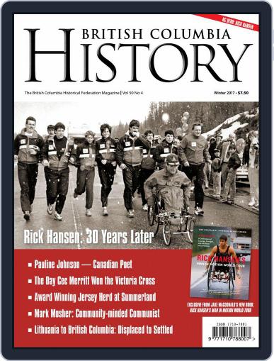 British Columbia History (Digital) December 1st, 2017 Issue Cover