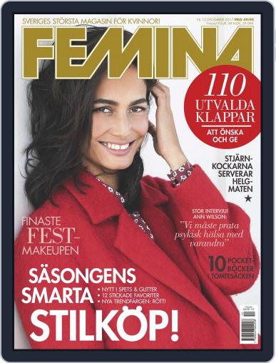 Femina Sweden December 1st, 2017 Digital Back Issue Cover