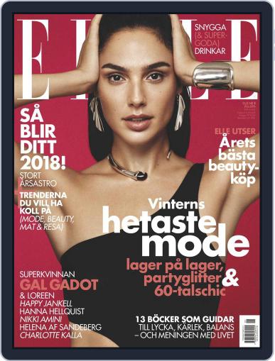 ELLE Sverige January 1st, 2018 Digital Back Issue Cover