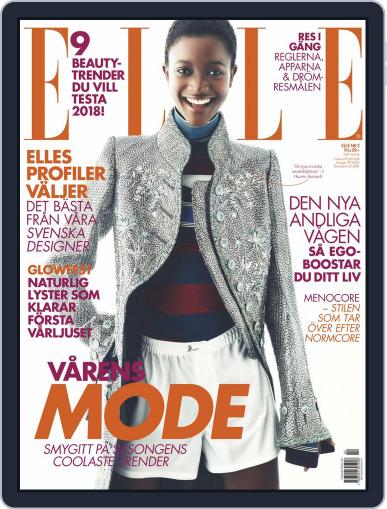 ELLE Sverige February 1st, 2018 Digital Back Issue Cover
