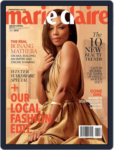 Marie Claire South Africa June 20th, 2016 Digital Back Issue Cover