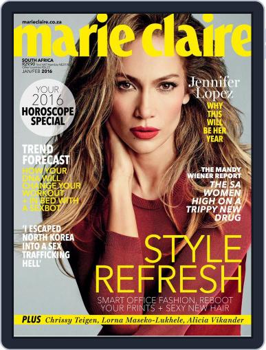 Marie Claire South Africa January 1st, 2016 Digital Back Issue Cover