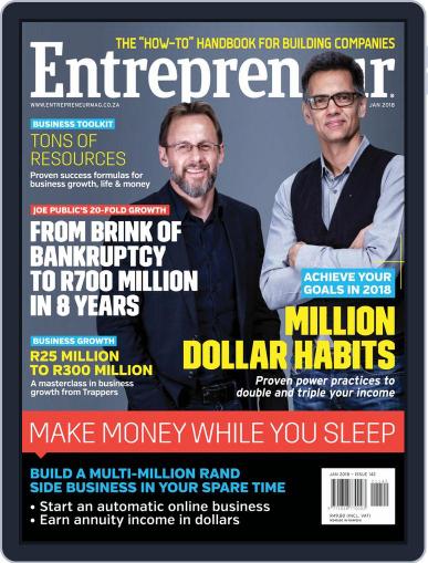Entrepreneur Magazine South Africa January 1st, 2018 Digital Back Issue Cover