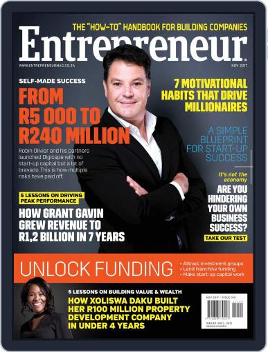 Entrepreneur Magazine South Africa November 1st, 2017 Digital Back Issue Cover