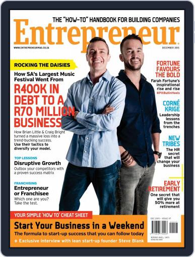Entrepreneur Magazine South Africa December 1st, 2015 Digital Back Issue Cover