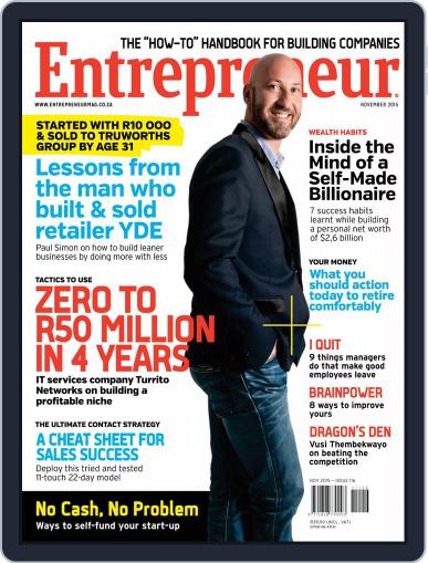 Entrepreneur Magazine South Africa November 1st, 2015 Digital Back Issue Cover