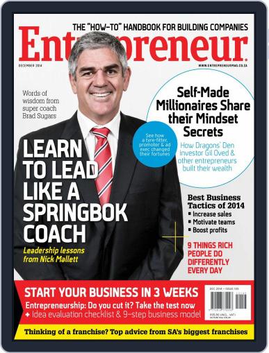 Entrepreneur Magazine South Africa December 1st, 2014 Digital Back Issue Cover