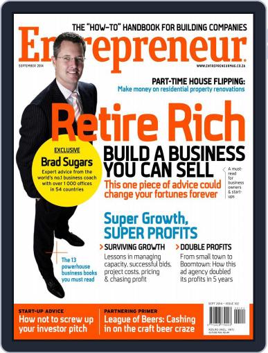 Entrepreneur Magazine South Africa September 2nd, 2014 Digital Back Issue Cover