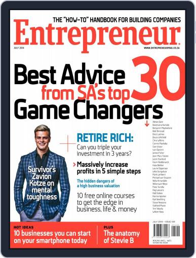 Entrepreneur Magazine South Africa July 2nd, 2014 Digital Back Issue Cover