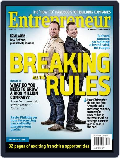 Entrepreneur Magazine South Africa March 3rd, 2014 Digital Back Issue Cover
