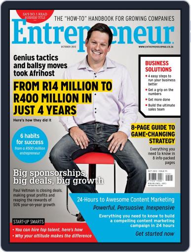 Entrepreneur Magazine South Africa September 30th, 2013 Digital Back Issue Cover