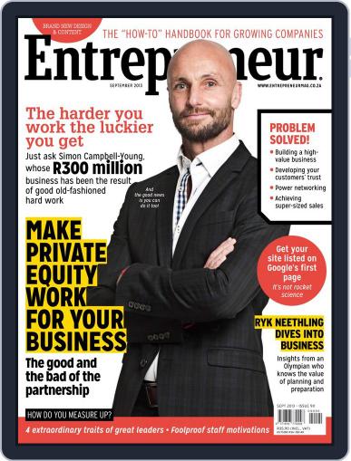 Entrepreneur Magazine South Africa August 31st, 2013 Digital Back Issue Cover
