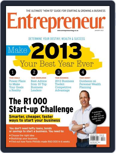 Entrepreneur Magazine South Africa January 1st, 2013 Digital Back Issue Cover