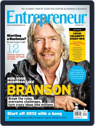 Entrepreneur Magazine South Africa November 30th, 2012 Digital Back Issue Cover