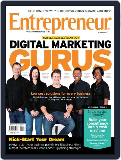 Entrepreneur Magazine South Africa October 1st, 2012 Digital Back Issue Cover